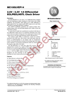 MC100LVEP14DTR2 datasheet  